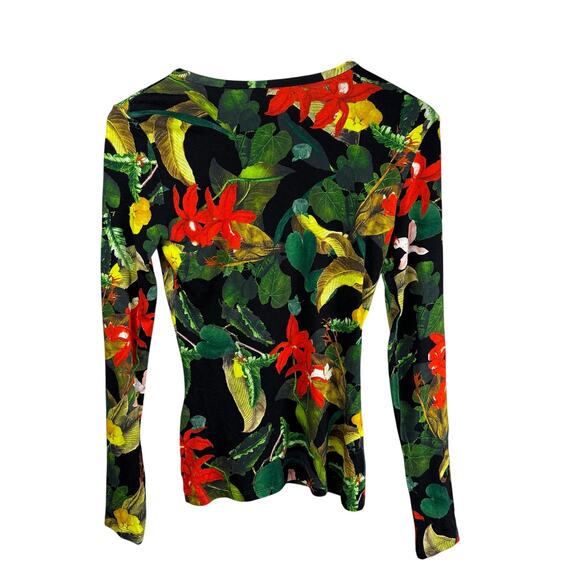 ALICE + OLIVIA Delaina Floral Tropical Long Sleeve Top xs - Picture 5 of 6